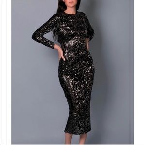 Black/Silver Sequin women dress ByEgreis
